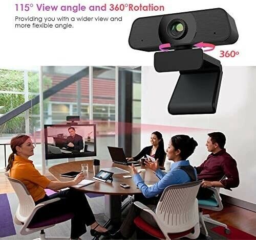 Webcam with Microphone LHYCS 2K 30FPS HD Web Camera 1080P with Privacy Cover