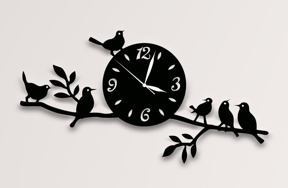 3d Wooden Wall Clock wall décor Bird on dial Wooden Wall Clock for Home and Offices