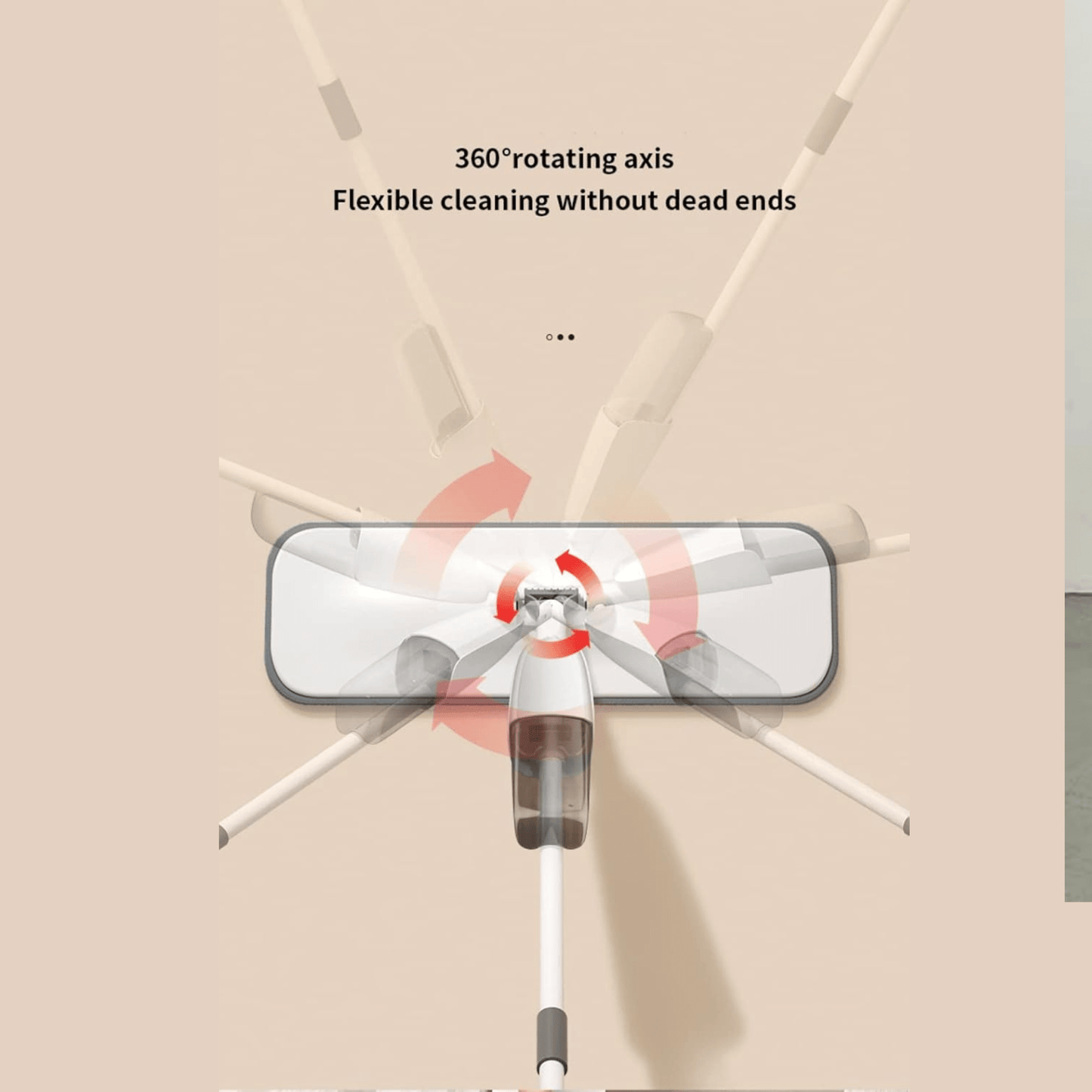 Spray Mop, Microfiber Floor Mop with Reusable Mop Pad and 350ml Water Bottle 360° Rotating Mop for Wet Dry Use for Laminate Wood Ceramic Tiles Floor Cleaning, 38CM - Gulybaba - Genuine products online Marketplace in Pakistan