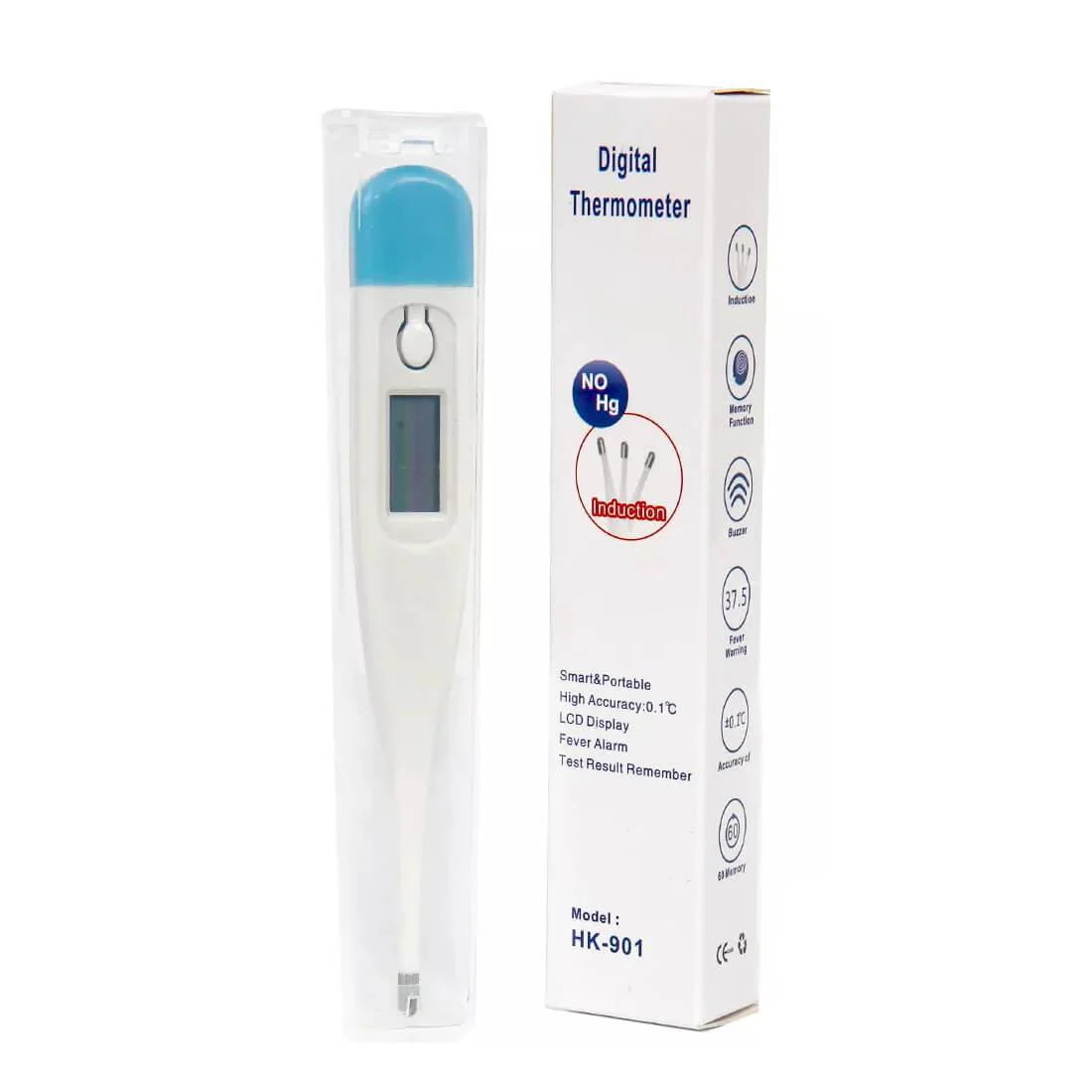 HK-901 | Digital Thermometer | Accurate, Fast, Easy to Read Digital Body Thermometers Adult Medical Digital LCD Temporal Thermometer Oral, Rectal, Underarm Thermometer Waterproof Basal Thermometer for Adults, Baby or Kids or Pets