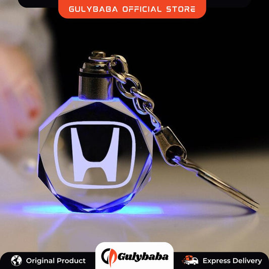 Honda Car Logo Crystal Keychain Crystal Gift Decoration Crafts 6 Colours Auto Change