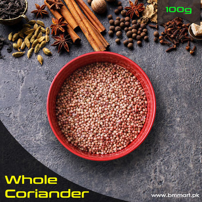 BM foods Coriander Whole 100G - ثابت دھنیا