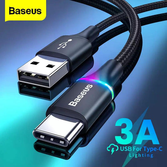 Original Brand LED Lighting USB Type C Cable Fast Charging Charger Data Cable For Samsung Xiaomi Redmi lPhone USB C Wire Cord