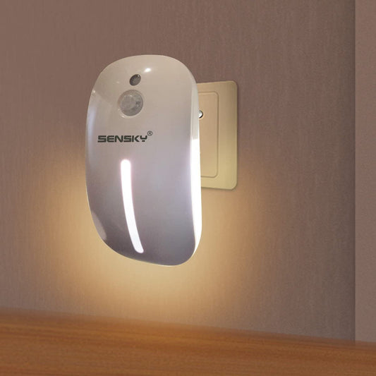 Sensky Motion Sensor Night Light Eye Friendly Front Low Light and Bright Back Light Design Night Lights for Bathroom Hallway (Warm White)