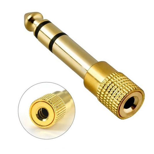 2Pcs Set 6.5mm1/4" Male plug to 3.5mm 1/8" Female Jack Stereo Headphone