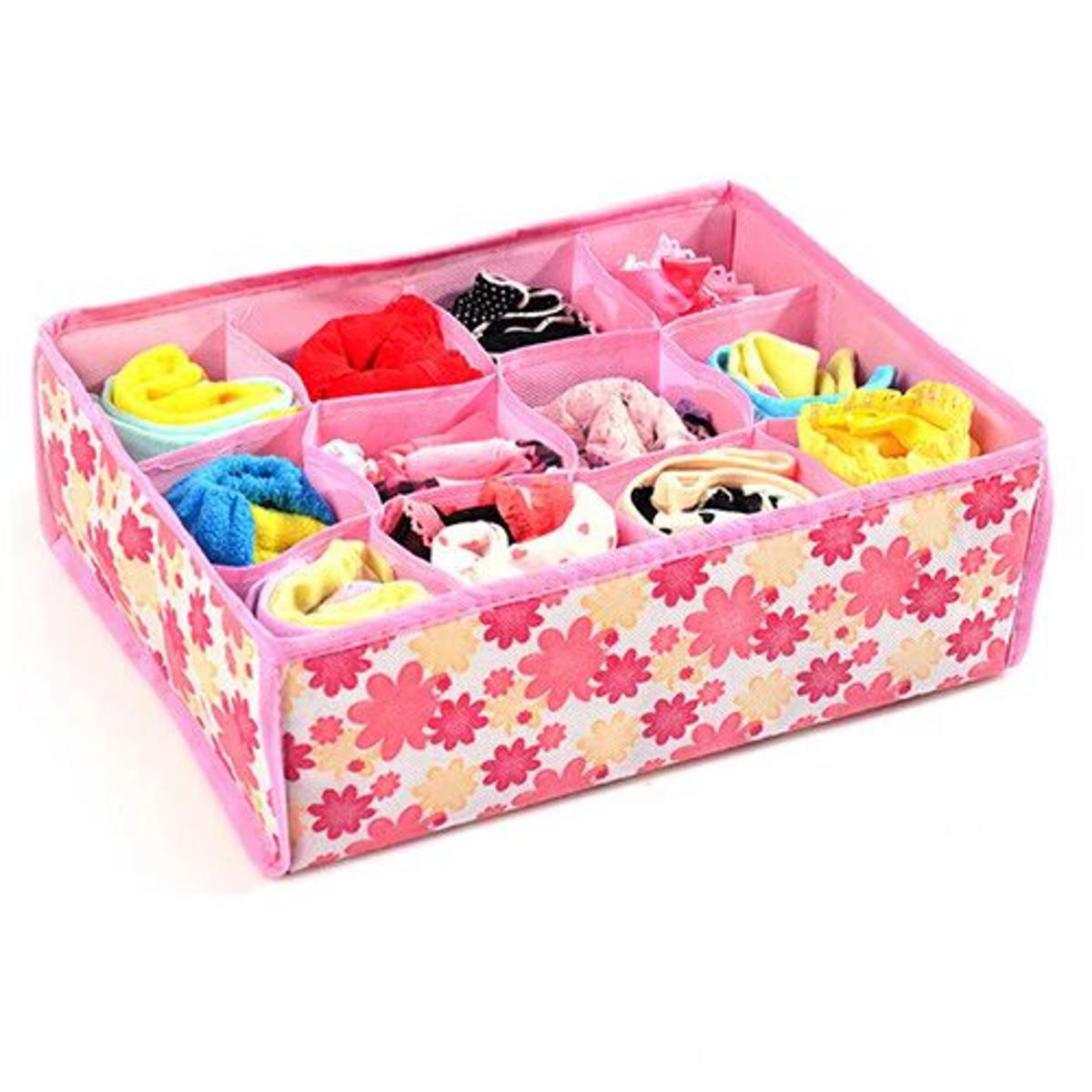 12 Compartments Non-Woven Fabric Closet Organizer For Underwear, Socks, Tights Or Belts