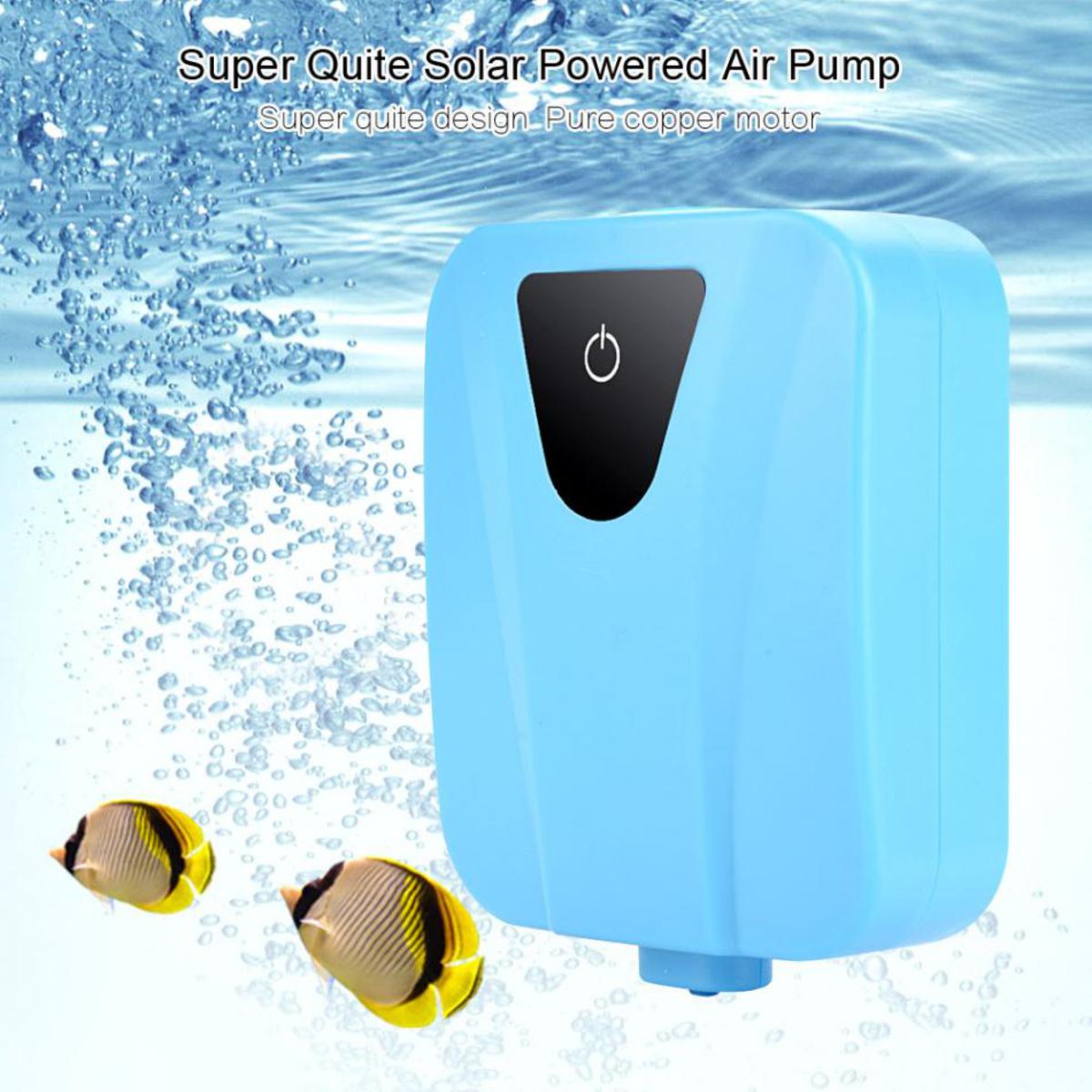 Waterproof Solar Electromagnetic Air Compressor Super Aquarium Powered USB Oxygenator Aerator Air Pump Oxygen Outdoor Pool Pond