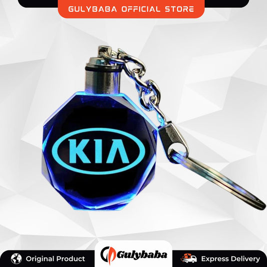 Kia Car Logo Crystal Keychain Crystal Gift Decoration Crafts 6 Colours Auto Change