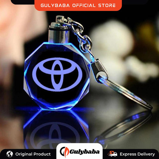 Toyota Car Logo Crystal Keychain Crystal Gift Decoration Crafts 6 Colours Auto Change