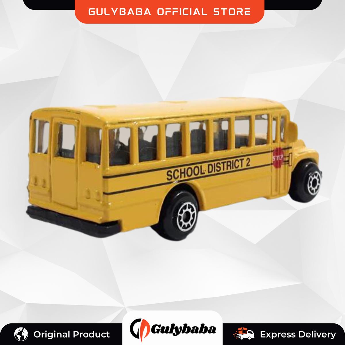 Maisto Fresh Metal Yellow School Bus School District کھلونا 7cm