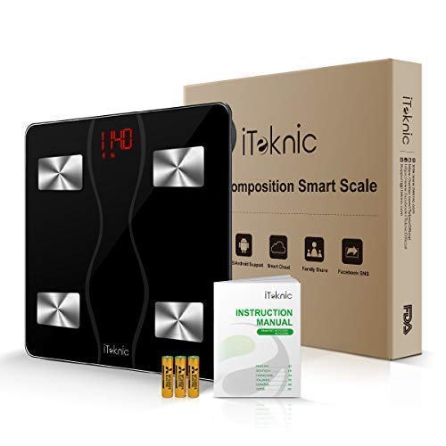 iTeknic Digital Bluetooth Glass Body Fat Scales With Smartphone APP