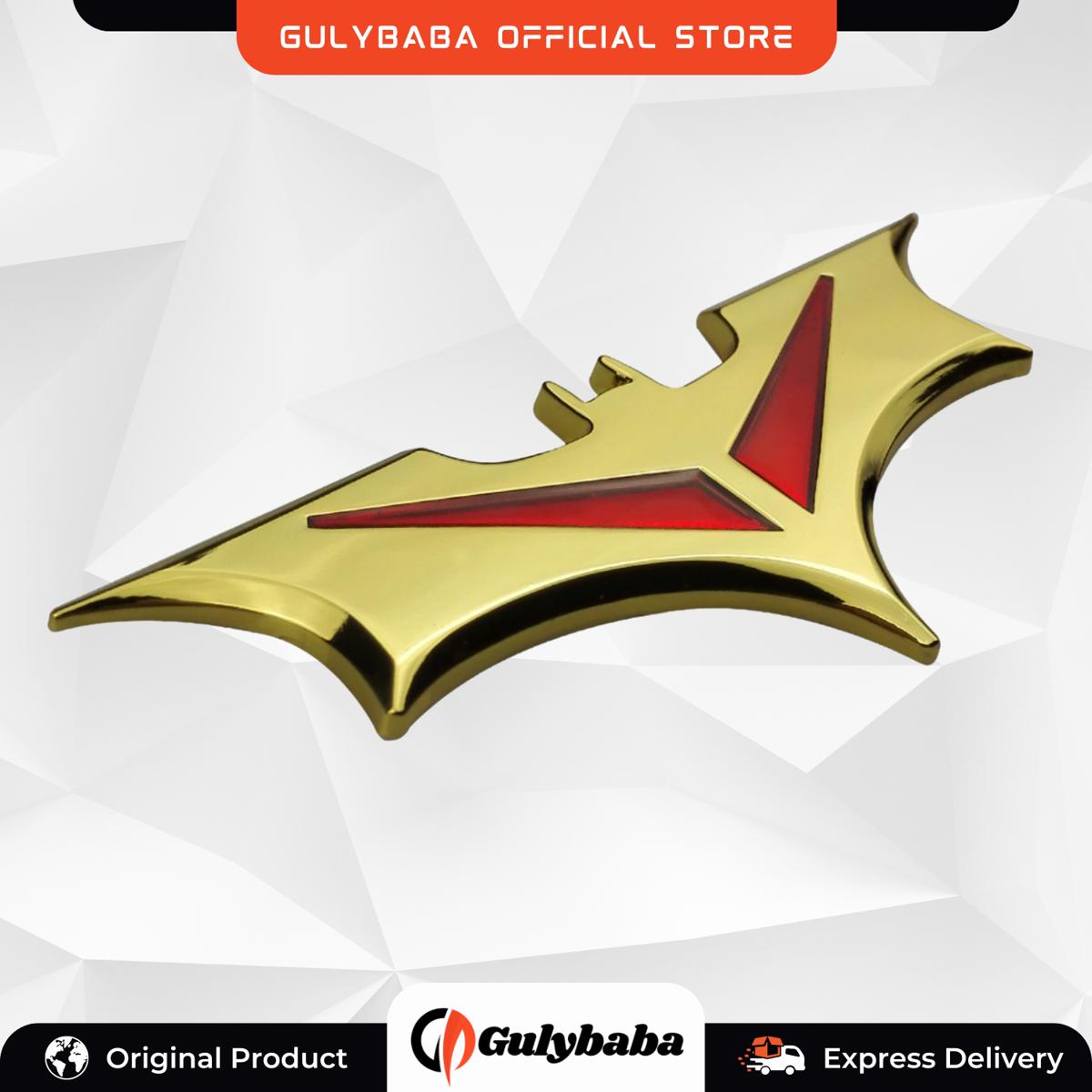 Batman 3D bat Shape (Gold Red) Car Stickers Cool Metal Car Logo Emblem Sticker Decal Motorcycle Automobiles Car Styling Accessories