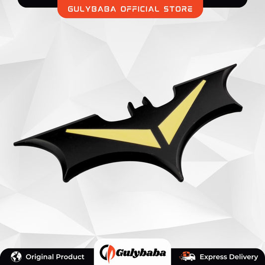 Batman 3D bat Shape (Black Yellow) Car Stickers Cool Metal Car Logo Emblem Sticker Decal Motorcycle Automobiles Car Styling Accessories